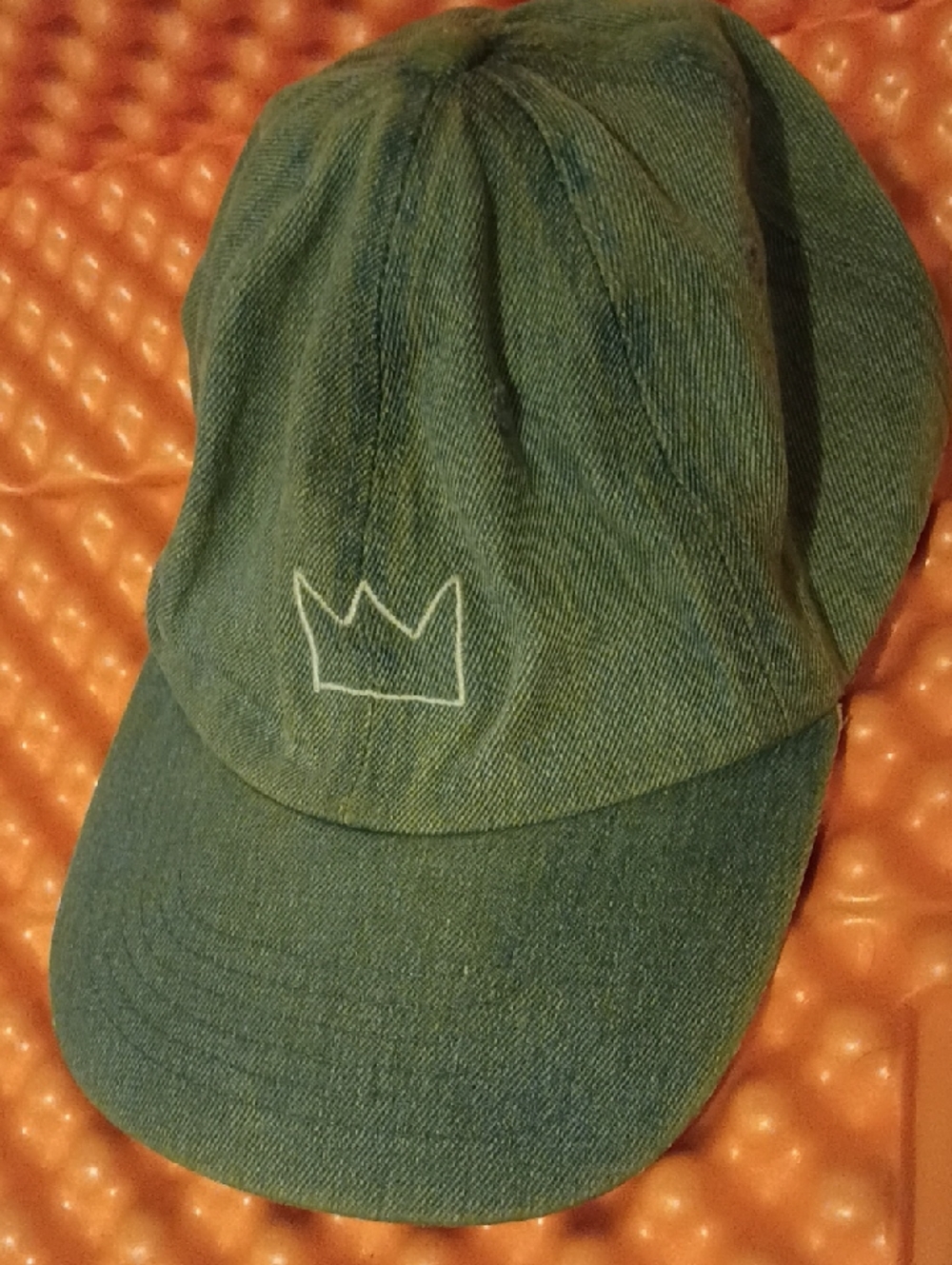 Denim Green Crown Embroidered Baseball Cap